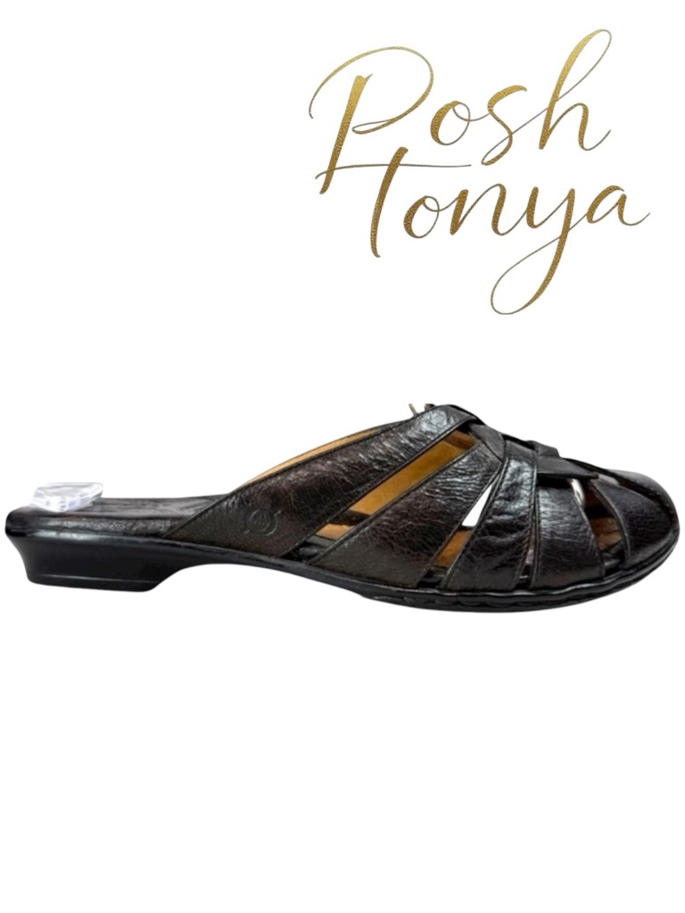Born Leather Slip On Mules Backless Fisherman Sandals Size 6 Boho Casual